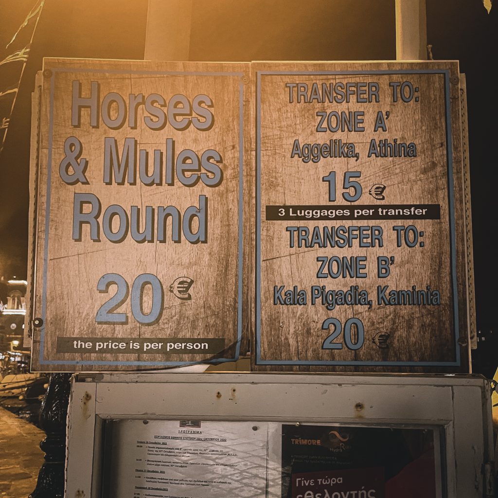 Isola di Hydra: quanto costa muoversi con gli asinelli? 